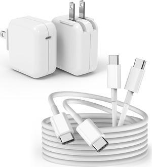 USB C Charger for MacBook Air MacBook Pro 13 14 15 16 inch M1 M2 M3 Apple Laptop Charger 2Pack 30W USB C Power Adapter for iPad iPhone 15 Pro Max 10FT Extra Long USB-C Cable MacBook Pro/Air iPad Pro