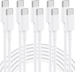 USB C to USB C Cable 5-Pack 6FT 60W Fast Charging Power Delivery for iPhone 15/15 Pro/15 Plus/15 Pro Max iPad Mini 6/Pro 2021 MacBook Pro 2020  Galaxy S23 Switch