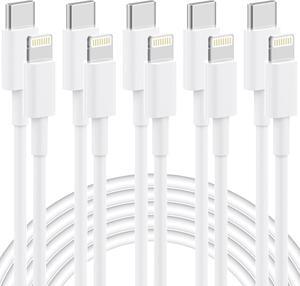 USB C to Lightning Cable [Apple MFi Certified] 5 Pack 6/6/6/6/6 FT iPhone Charger Type C to Lightning Cable Power Delivery Fast Charging Cord Compatible with iPhone 14/13/12/11/XS/XR/X/8