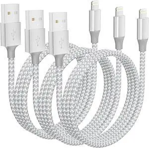 iPhone Charger [Apple MFi Certified] 3Pack 10FT Long Lightning Cable Fast Charging Nylon Braided USB Cable iPhone Charger Cord Compatible with iPhone 14 13 12 11 Pro Max XR XS X 8 7 6 Plus SE iPad