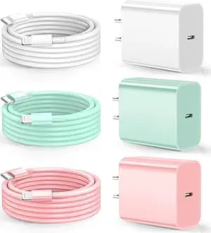 Compatible with iPhone Charger Fast Charging 20W USB C Wall Charger with 3Pack 10FT USB C to Lightning Cable Phone Cable Fast Charging Compatible withi Phone 14/13/12/12 Pro Max/11