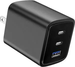 70W USB C Charger Block for MacBook Air MacBook Pro 3-Port Wall Charger Compact Foldable for iPad Pro Air Mini iPhone 16 15 14 13 12 45W PPS Fast Charging for Galaxy S24 S23 S22 S21 Note 20 Pixel