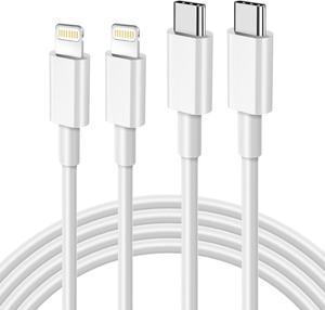USB C to Lightning Cable [Apple MFi Certified] 2Pack 6FT iPhone Fast Charger Cable Power Delivery Type C Charging Cord Compatible with iPhone 14 13 12 11 Pro Max X XS XR 8 7 6s Plus SEWhite