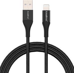Lightning Cable 4Ft [Apple MFi Certified] 3A Fast Charging Nylon Braided iPhone Lightning Cable for iPhone 14 Pro Max/14/13/12/11/XS/XR/8/7/6/5 - Black