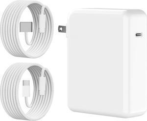 140W USB-c Power Adapter Mac Book Charger for Mac Book Pro 14 16 inch 2021 2023 M1 M2 Mac Book Air 13 15 inch M2 M3 2022-2024 with 6.6 FT Braided Magnetic USB-c to Mag 3 Cable and USB-c to C Cable