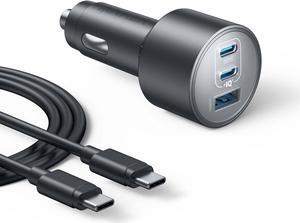 iPhone 16 USB-C Car Charger 167.5W Max 3-Port Ultra-Compact Type-C Fast iPhone Car Charger for MacBook Pro/Air iPhone 15/14 / 13 Series  S24 / S23 iPad Pro AirPods and More