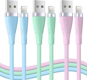 iPhone Charger 3Pack 6FT [Apple MFi Certified] iPhone Charger Cord USB to Lightning Cable 6FT Fast Charging Cord Compatible with iPhone 14 13 12 11 Pro Max XR XS X 8 7 6 Plus SE iPad(Multi-Color)