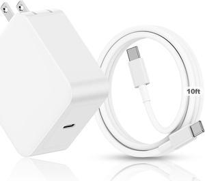 100W Mac Book Pro Charger with 10ft USB C to C Cable GaN PD USB C Fast Wall Charger Power Adapter Compatible with MacBook Pro 16 15 14 13 Inch MacBook Air 13 Inch iPad Pro 2021/2020/2019/2018