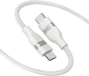 Nano USB C Cable 240W 6ft Flexible Multi-Color Braided Cord Fast Charging Type C Charger for iPhone 16/16 Pro/16 Plus/16 Pro Max MacBook Pro iPad Pro Galaxy S24 and More(White)