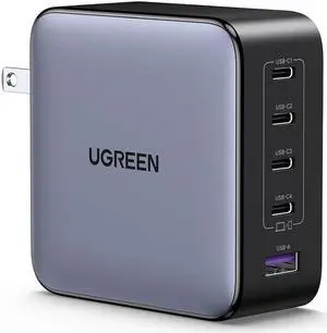 Nexode 100W GaN USB C Laptop Charger 5-Port Fast Charging Power Adapter Compatible with MacBook Pro/Air iPhone 17/16/15 Series Galaxy S25/S24 Pixel 10/9 iPad Air Steam Deck
