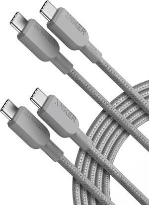 USB C to USB C Cable(2Pack 10FT) 240W USB C Charger Cord Fast Charge for iPhone 16/15 Series MacBook Pro 2020 iPad Air 4 and More (USB 2.0 Grey)