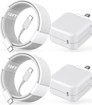 10FT Mac Book Air Mac Book Charger Fast Charging, 2Pack 30W USB C Charging Phone Laptop Charger 10Foot Extra Long USB C Cable for MacBook Pro 16/15/14/13 Inch,MacBook Air 13 Inch/iPad Pro/iPhone 15