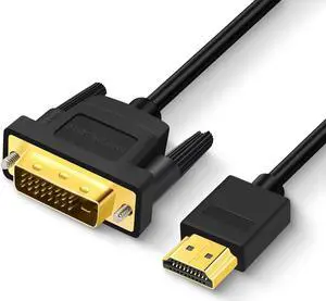 HDMI A to DVI Adapter Cable Bi-Directional 1080P DVI-D 24+1 to HDMI Cable Male to Male Gold-Plated HDMI to DVI for Raspberry Pi  Xbox One PS4 PS3 Graphics Card (3 Feet)