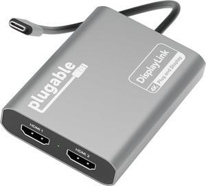 USB C to HDMI Adapter Dual Monitor 4K 60Hz for Apple Mac M1/M2/M3 DisplayLink Multiple Displays for Thunderbolt MacBook or iMac Driver Required (USBC-6950M)