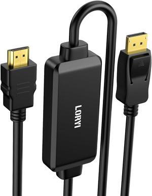 HDMI to DisplayPort Cable 6.6ft HDMI to DP (Male to Male) Unidirectional HDMI in to DP Out Converter Adapter Compatible with 360/PS4/PS5/Mac Mini PC to Monitor