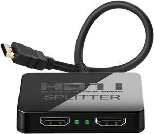 HDMI Splitter 1 in 2 Out 4K with Audio Synchronization HDMI Hub HDMI Splitter for Dual Monitors Mirror Display Laptop for MacBook PC Desktop Dual HDMI Adapter for 2 Monitor Displays Multi-Screen