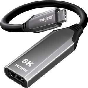 USB C to HDMI Adapter 8K@60Hz Type C to HDMI Converter 4K@144Hz [Thunderbolt 3/4 Compatible] - Supports 48Gbps HDR10 Dolby Vision Adapter HDMI for iPhone 16/15 S23 Laptops Tablets