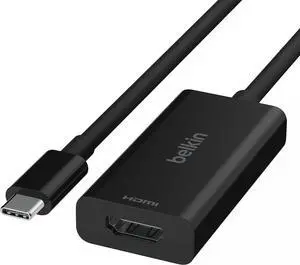 USB-C to HDMI 2.1 Adapter Tethered 4.33in Cable w/ 8K @ 60Hz 4K @ 144Hz HDR HBR3 DSC HDCP 2.2 USB-IF - Works w/Chromebook Certified for MacBook iPad Pro & Other USB-C Devices - Black