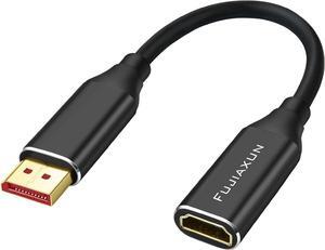 DisplayPort to HDMI Adapter 0.65FT Uni-Directional DP 1.2 Male Computer to HDMI 2.0 Female Screen Support 4K 60Hz UHD (3840 x 2160) for Desktop Laptop Docks GPUs Mac PC (4K DP M to HDMI F)