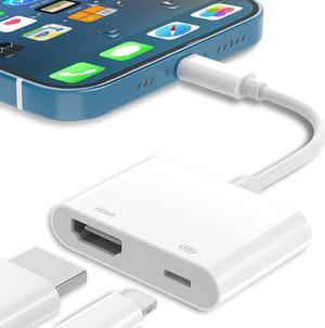 Apple MFi Certified Lightning to HDMI Adapter 1080P Screen Converter with Lightning Charging Port HDMI Lightning Digital AV Adapter iPhone to HDMI Adapter Compatible with iOS for Projector/Monitor/TV