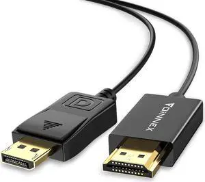DisplayPort to HDMI Cable 6.6FT 4K DP to HDMI Cord Unidirectional DisplayPort Source to HDMI Display for  HP  Laptop PC Desktop to Monitor Projector TV