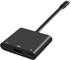 USB C to HDMI Adapter 4K Video Converter Type C HDMI Multiport AV Converter USB 3.0 Port (black)