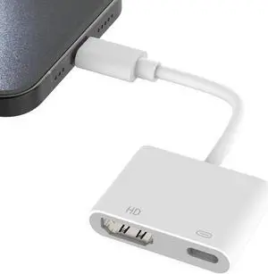 [Mfi Certified] Lightning to HDMI Adapter Plug&Play no Power Needed Lightning to Digital AV Adapter 1080P Sync Screen hdmi Adapter for iPhone Compatible with iPhone/iPad to TV