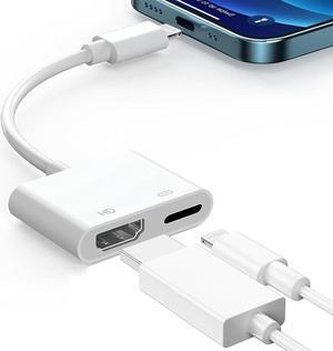 Lightning to HDMI Adapter [Apple MFi Certified] Lightning to Digital AV Audio Dongle 1080P HD Video HDMI Sync Screen Connector Cable with Charging Port for iPhone iPad iPod to TV/Projector/Monitor