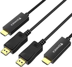 4K DisplayPort to HDMI Cables 2 Pack Uni-Directional DP to HDMI Wire Compatible for DP Source to HDMI Display  HP Insignia