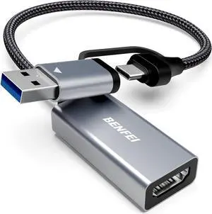 Video/Audio Capture Card Supporting Full HD 1080P 60FPS for Streaming Recording Gaming Compatible with Switch PS4 PS5 Xbox Work with PC/Windows/Mac OS