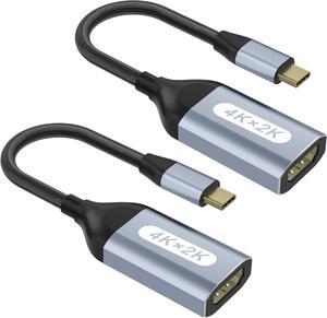 USB C to HDMI Adapter 4K@60Hz USB-C to HDMI Cable Thunderbolt to HDMI USBC to HDMI Converter Type C to HDMI Adapter Compatible with iPhone 15 MacBook Galaxy  Chromebook etc. (2 Pack)