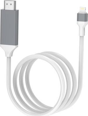 [Upgraded] Lightning to HDMI Adapter Apple MFi Certified 1080P HDTV Cable Adapter Compatible with iPhone iPad Digital AV Sync Screen Connector on HD TV Monitor Projector-NO Need Power Supply (White)