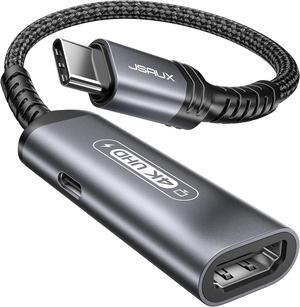 USB C to HDMI and Charger Adapter | 4K@60Hz 2-in-1 Type-C to HDMI Adapter with PD Fast 100W Thunderbolt 3/4 Compatible with iPhone 16 Pro Max MacBook Pro/Air iPad Galaxy S24 Steam Deck ROG Ally