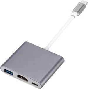 USB C to HDMI Adapter 4K Video Converter Type C HDMI Multiport AV Converter USB 3.0 Port (Silver)