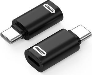 Lightning Female to USB C Male Adapter 2Pack USB-C to Lightning Adapter for iPhone 15/16 Pro/16 Pro Max/Plus Galaxy S24 iPad Pro/Air for Fast Charging/Data Transfer Not for Audio/OTG Black PD