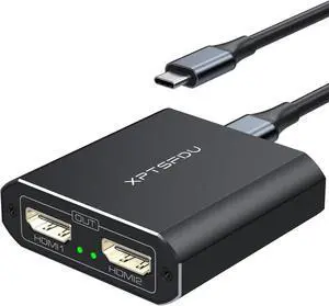 4K60Hz USB C to Dual HDMI Adapter Extended Display USB C to HDMI Splitter for Windows Vista MACOS Linux and Unix Operating Systems [MST is Not Supported on MACOS]
