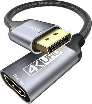 Display Port to HDMI 4K Adapter | Braided DP DisplayPort Male to HDMI Female Uni-Directional Converter for PC  HP AMD NVIDIA Laptop HDTV Monitor and Other Passive