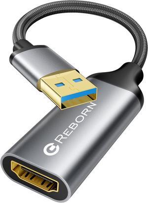 USB to HDMI Adapter USB 3.0/2.0 to HDMI Multi-Display Cable 1080P@60Hz USB-A 3.0 Male to HDMI Female Converter Suitable for Windows XP/7/8/10/11
