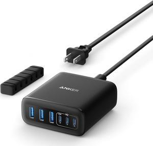 Desktop Charger Fast Charging USB C Charger 112W Max 6-Port Charging Station for iPhone iPad MacBook  and More (Cable Not Included)