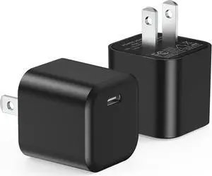 USB C Charger Cube 2-Pack Mini Type C Fast Charging Blocks Phone Charger Wall Plug Travel Power Adapter Box Compatible for iPhone 16 15 14 13 12 11 Pro XR  Galaxy S24 S23 S22 A35 A55