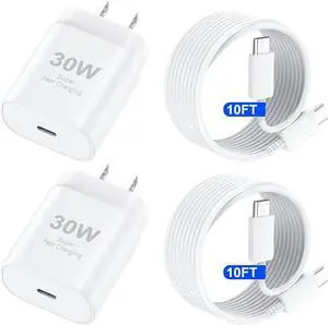 iPhone 17 16 Pro Max Charger Fast Charging Block, 30W iPhone 17/16 Pro Max USB C Fast Charger with 10 FT Type C Fast Charging Long Cable Cord for iPhone 17 Pro Max/17 Pro/17/Air/16 Pro max/16 Pro/15