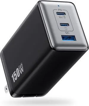 150W USB C Charger Block GaN III Compact Foldable Wall Charger 3 Port Fast Charging Station PD QC PPS Portable USB C Hub 100W Laptop Adapter for MacBook Pro/Air iPad iPhone 16/Pro Galaxy S24 Dell etc