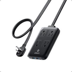 Charging Station 20W Max 8-in-1 USB-C Power Strip for iPhone 15/14 and MacBook Air/Pro 5 ft Thin Cord with 4 AC 2 USB-A and 2 USB-C Ports Fast Charging Desktop Charger for Travel Office