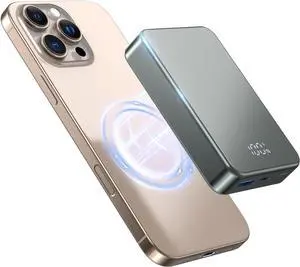 Magnetic Power Bank 26800mAh for Magsafe Portable Charger 20W Fast Charging Magnetic Battery Pack Small and High Capacity for iPhone16/15/14/13/12 Series Glacier Gray