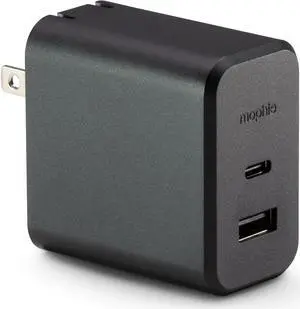 Mophie GaN 60W USB C Charger Block with USB A Port - Fast Wall Charger for iPhone iPad Google Pixel Galaxy MacBook Pro Laptops and More - Compact Foldable Prongs Eco-Friendly Black Mophie GaN 60W USB C Charger Block with USB A Port - Fast Wall Charger for iPhone iPad Google Pixel Galaxy MacBook Pro Laptops and More - Compact Foldable Prongs Eco-Friendly Black