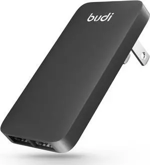 17W Extra Slim Portable Wall Charger 2-Port USB-A Charger Foldable Wall Plug Compatible with Home Camera iPhone IPad  Galaxy(Black USB-A)