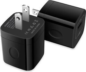 USB Charger Block 2-Pack Wall Charger (5V 1A) USB Plug Charger Brick Power Adapter Charing Cube Box for iPhone 16/15/14/13/12/11/SE/XR  Galaxy S24/S23/S22/S21 Google Pixel 9 Pro XL/8a/8/7/6