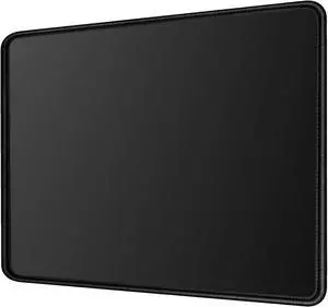 Black Mouse Pad 11 x 8.7 IN. Basic Computer Mouse Pad for Desk with Stitched Edges & Non-Slip Rubber Base. Premium-Textured Mousepad for Laptop Computer PC Gaming & Working