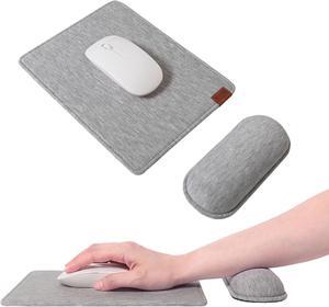 Ergonomic Mouse Pad with Wrist Support Large Mouse Pad and Mouse Wrist Rest Keyboard Wrist Rest for Home and Office Non-Slip Base Comfortable for Easy Typing and Pain Relief Grey