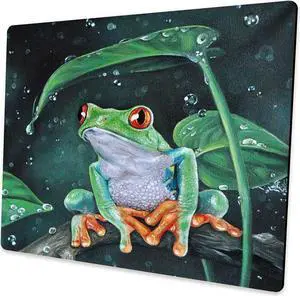 Personalized Watercolor Frog Mouse Pad Rectangular Gaming Mouse Pad Natural Anti-Slip Rubber Computer Mouse Pad